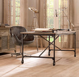 家具定制美式做旧实木铁艺家具仿古餐桌椅工业风格电脑桌工作台办