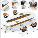 会议桌简约现代扇形培训桌折叠桌开会长条桌学习办公桌圆形课桌椅