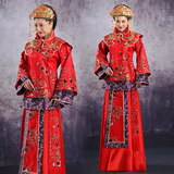 中式新娘红色礼服结婚旗袍秀和服新娘结婚显瘦秀禾服演出新娘礼服