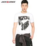 JackJones杰克琼斯夏装新品时尚印花纯棉修身短袖T恤E|216201037