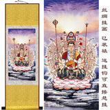 热销 佛教观音菩萨画像 千手观音 丝绸卷轴挂画 水墨国画定制