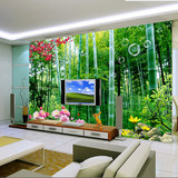 高清竹林竹子风景3D立体墙纸电视背景墙客厅卧室无缝墙纸壁画壁纸