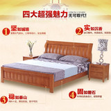 实木床1.8m双人床成人环保简约现代海棠色婚床日式榻榻米宜家风格