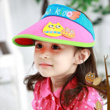 熊朵儿童遮阳帽女童夏天韩国男童宝宝帽子空顶帽防晒太阳帽沙滩帽