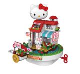 儿童节礼物hello kitty凯蒂猫女孩益智拼装积木发条音乐盒玩具潮