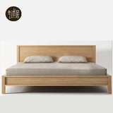 纯实木橡木床 简约现代日式韩式实木床1.8米双人床单人床原木床