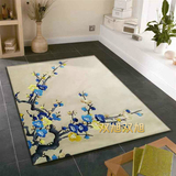 现代品质样板间地毯简约田园花朵中式客厅茶几卧室混纺地毯定做