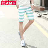 AMH男装韩版2016夏装新款潮流修身双色条纹休闲短裤男士NR5215輣
