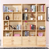 宜家创意简约现代自由组合书柜多功能单个储物柜书架带门实木柜子