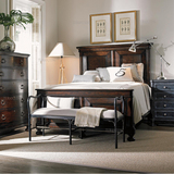 美式乡村红橡木实木床 法式新古典复古家具 卧室纯实木原木床包邮