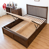 治木工坊橡木床双人床1.5米 1.8米 液压气动纯实木环保储物高箱床