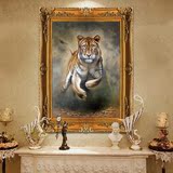 现代装饰画纯手绘高档油画动物 客厅家居墙壁挂画装饰无框画狮子