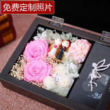 高档结婚礼物创意永生花音乐盒相框DIY定制送闺蜜生日新婚礼品盒