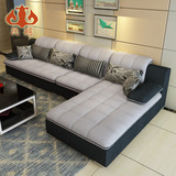民越 布艺沙发 大小户型沙发组合 现代简约L形转角可拆洗布沙发
