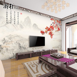 定制电视背景墙壁纸 大型壁画中式客厅卧室3d立体墙纸布 山水花鸟