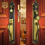 铠铜威 黑古铜仿古别墅大门锁 美式纯铜门锁 中式复古入户大门锁