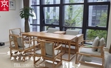 老榆木免漆茶桌书桌禅意新中式茶室茶桌会议桌办公桌明式实木家具