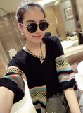 香港专柜代购 2016新款韩版女装民族风修身显瘦外套毛衣针织开衫