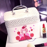 爆款化妆包韩国大容量专业手提化妆箱防水化妆品收纳包可爱女包邮