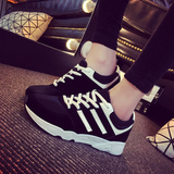 2016春秋季新款韩版潮黑色休闲运动鞋女鞋平跟透气学生旅游跑步鞋