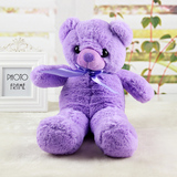 薰衣草泰迪熊公仔 毛绒玩具小号紫色抱抱熊 创意女生生日礼物