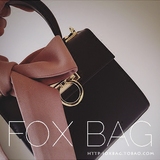 [FOXBAG]高端定制女包复古vintage马蹄扣黑色手提单肩包古董包