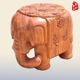 泰国木雕大象凳子全实木大象换鞋凳彩色原木象凳招财摆件彩绘家具