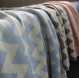 外贸原单针织毯毛线毯休闲毯车用午休毯空调毯午睡毯盖毯波纹多色