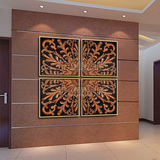 东南亚泰式中式客厅装饰画酒店金箔画高档有框画纯手绘油画