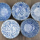 波佐见-日本进口陶瓷餐具有田烧釉下彩青花变绘中面碗礼品餐具