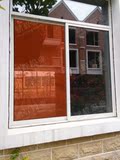 橘红色透明玻璃贴膜婚房酒吧彩色装饰阳台移门窗户贴纸家用包邮