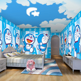 儿童房墙纸3D卡通卧室床头背景墙壁纸 幼儿园早教大型壁画哆啦A梦