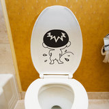 马桶贴卡通嘘嘘 创意搞笑卫生间浴室厕所防水可移除贴纸贴画墙贴