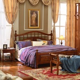 纯实木床1.8米双人床欧式1.5米床美式成人大床红椿木卧室家具套装