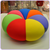 韩国纳米雪花泡沫粒子 七色彩虹圆形软体午休抱枕头靠腰坐垫玩具