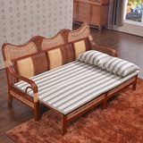 小户型多功能折叠硬沙发床两用1.2伸缩抽拉床实木小户型木质单人
