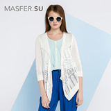 Masfer．SU玛丝菲尔素品牌女装夏季新款通勤前长后短针织开衫
