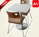 中式快餐桌椅 肯德基快餐食堂简约餐桌曲木桌椅组合厂家直销特价