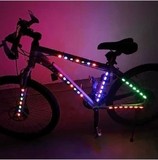 邮山地车长条灯 自行车骑行装备配件 边条辐条前叉灯7LED装饰灯包