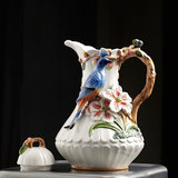 欧式陶瓷田园茶壶果汁咖啡壶凉开水壶工艺品凉水杯水罐样板间装饰
