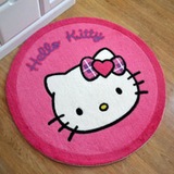 包邮hello kitty可爱儿童地毯 外贸卡通圆形茶几卧室地垫椅垫70cm