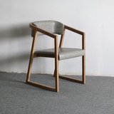 北欧全实木餐椅 带扶手咖啡厅椅子 宜家休闲酒店样板房设计师家具