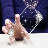 三星A8手机壳水钻Galaxy a8000硅胶超薄卡通保护软套透明外水钻女