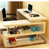 特价简易转角台式电脑桌家用旋转书桌写字吧台书架书柜组合办公桌