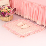 巧致生活 卧室地垫脚垫全棉韩式粉红布艺纯棉家用可爱床边垫子