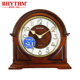 RHYTHM丽声座钟表客厅办公室卧室实木经典复古石英台钟CRG1089