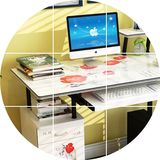 耐实 电脑桌家用台式简易电脑桌现代简约烤漆印花带书柜