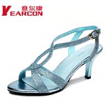 YEARCON/意尔康女鞋夏季优雅高跟水钻露趾时尚女凉鞋子