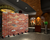 屏风隔断时尚酒吧欧式复古玄关门简约创意咖啡酒店移动折叠红砖头