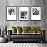 黑白斑马现代简约餐厅装饰画客厅卧室饭店背景墙面挂画动物抽象画